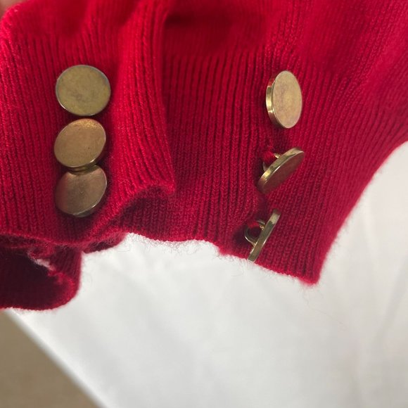 PREMISE STUDIO button front long sleeves red cardigan Large - Picture 4 of 6